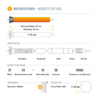 Rolladenmotor - Kurzmotor 3T45-10SD 10Nm SW60 mit Funkempfänger