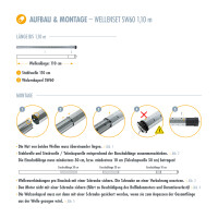 Rollladenwelle Stahlwelle Wellenset SW60 110cm