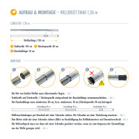 Rollladenwelle Stahlwelle Wellenset SW60 150cm