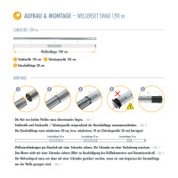 Rollladenwelle Stahlwelle Wellenset SW60 190cm