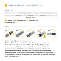 Rollladenwelle Stahlwelle Wellenset SW60 350cm